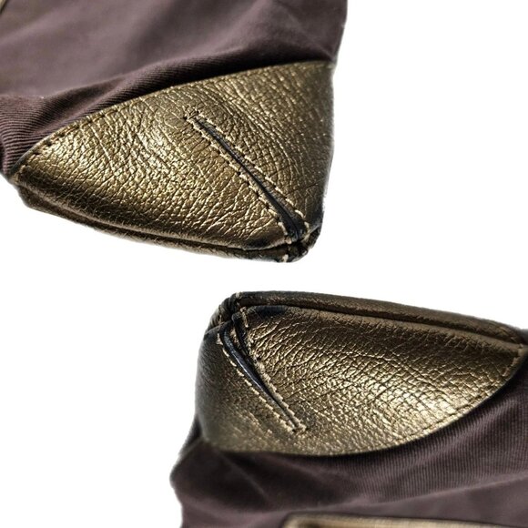 Anya Hindmarch -RARE- WHAM Brown Canvas & Metallic Bronze Leather Tote Bag VGUC - Picture 5 of 12